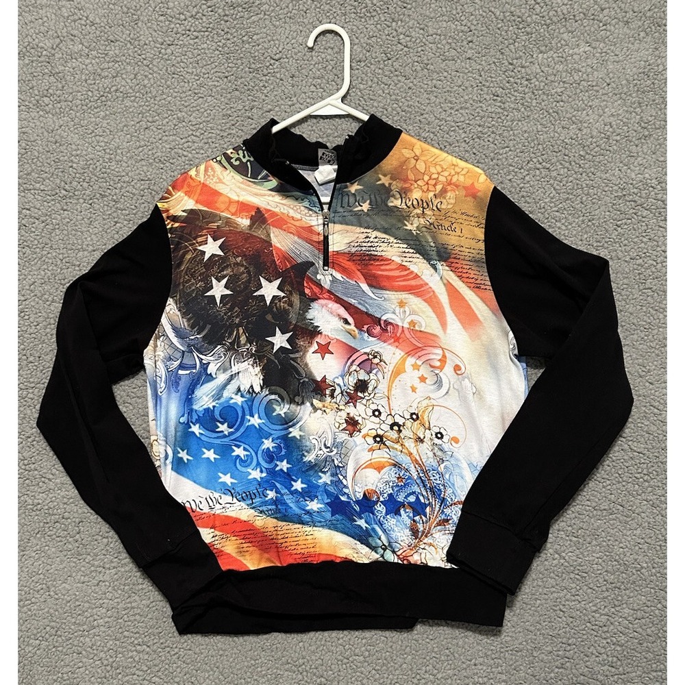 Big Bang USA Pullover Womens Size XL American Eagle Long Slv Lightweight Shirt